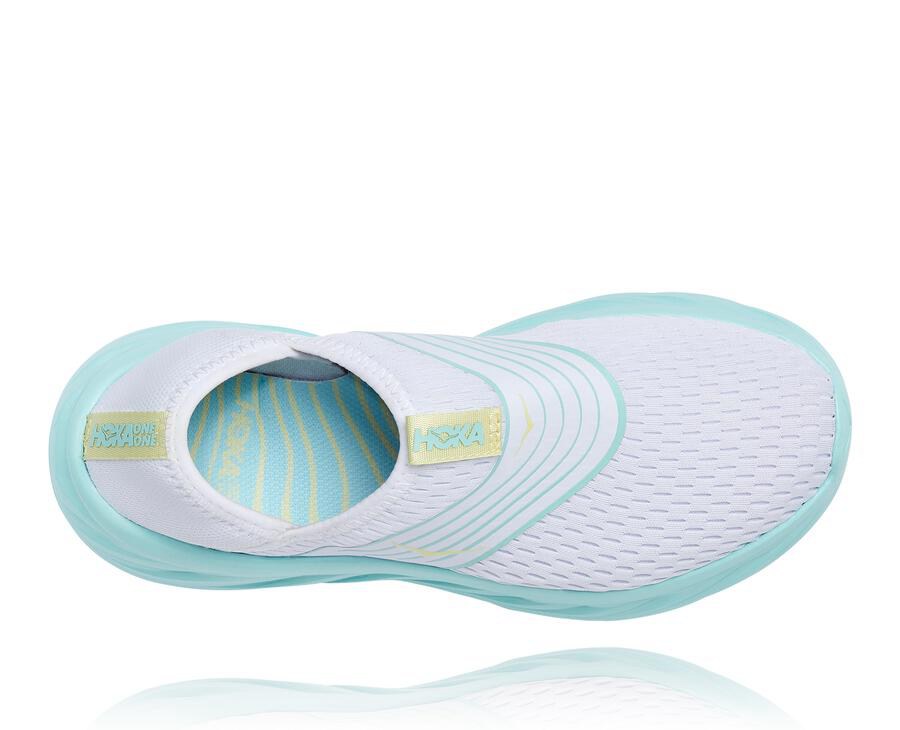 Sandale Hoka One One Ora Recovery Femme - Blanche/Bleu - DHG-851960